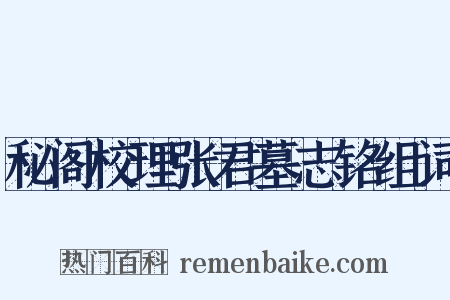 秘阁校理张君墓志铭组词是什么意思的图片